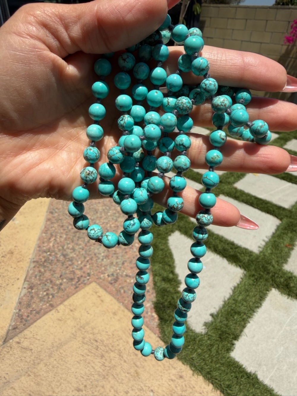 Natural Turquoise En...cklace for Her 47.5" - Picture 7 of 9